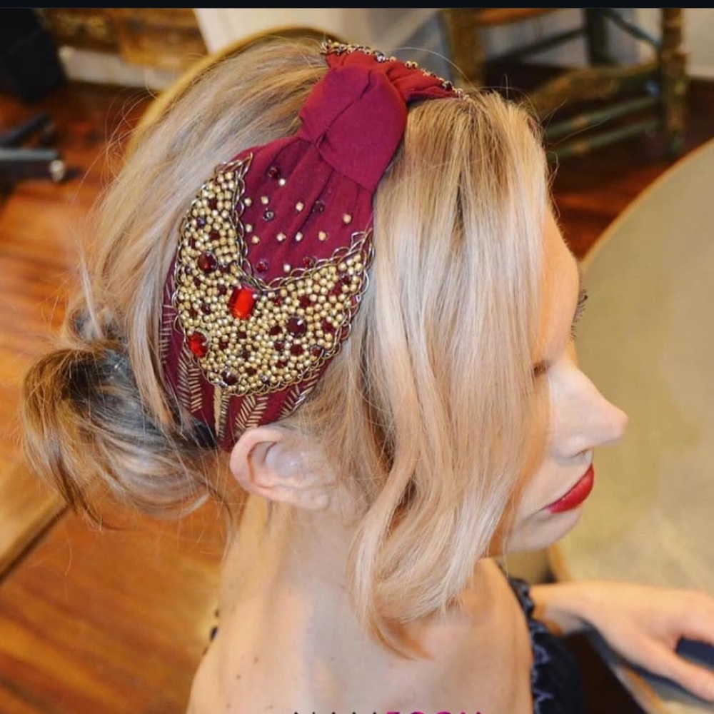 Namjosh Maroon & Gold Headband
